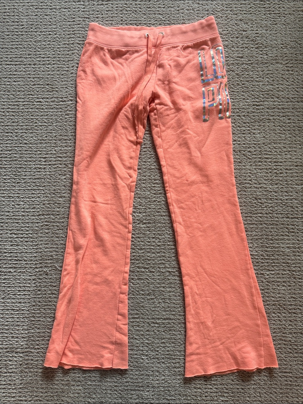 PINK Victoria's Secret Coral Flare Lounge Pants
